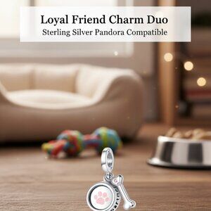 Charm for Bracelet  Sterling Silver 925 Dog Lovers